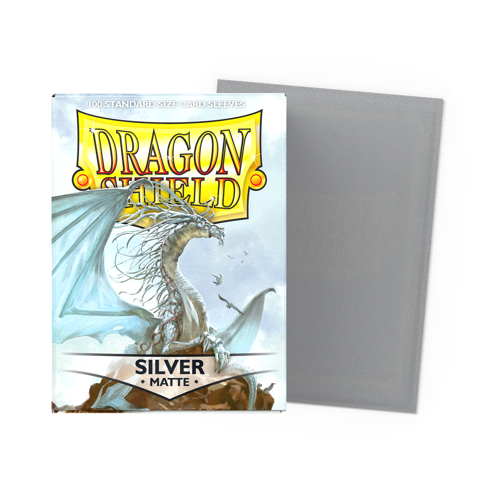 DRAGON SHIELD STANDARD SLEEVES - MATTE SILVER (100 SLEEVES)