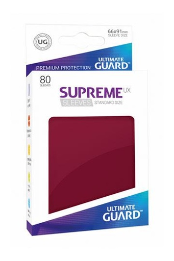 [UGD010607] Ultimate Guard Supreme UX Sleeves Fundas de Cartas Tamaño Estándar Borgoña (80)