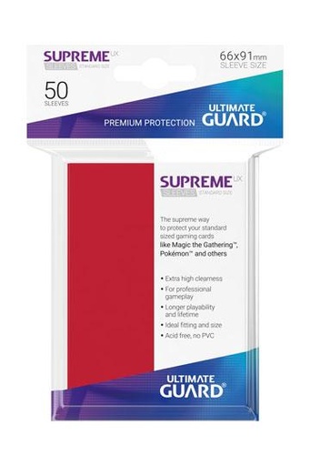 [UGD010802] Ultimate Guard Supreme UX Sleeves Fundas de Cartas Tamaño Estándar Rojo (50)