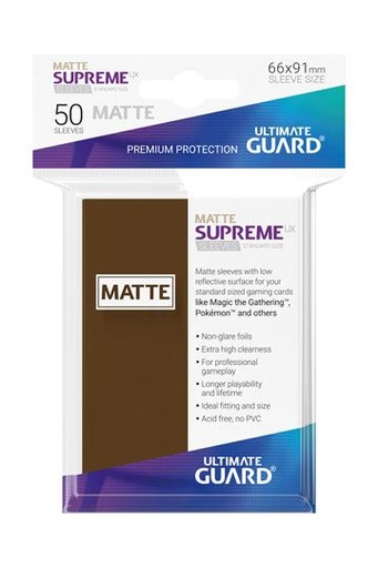 [UGD010828] Ultimate Guard Supreme UX Sleeves Fundas de Cartas Tamaño Estándar Marrón Mate (50)