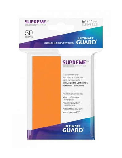 [UGD010804] Ultimate Guard Supreme UX Sleeves Fundas de Cartas Tamaño Estándar Naranja (50)